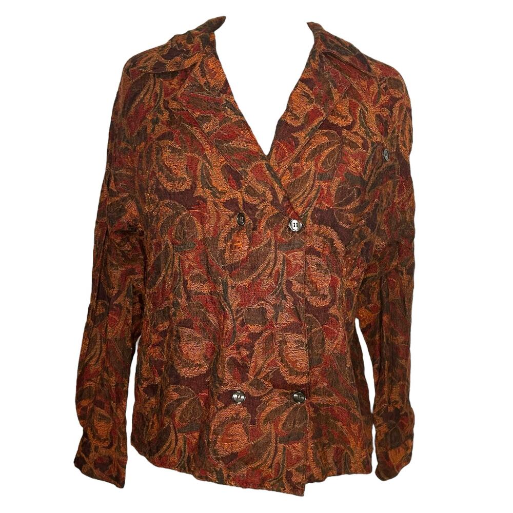 Vintage Christian Dior Warm Colored Paisley Blazer Size 12